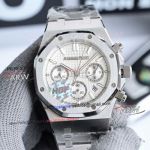 HBF Audemars Piguet Royal Oak Chronograph White Stainless Steel  7750 Replica Watch 